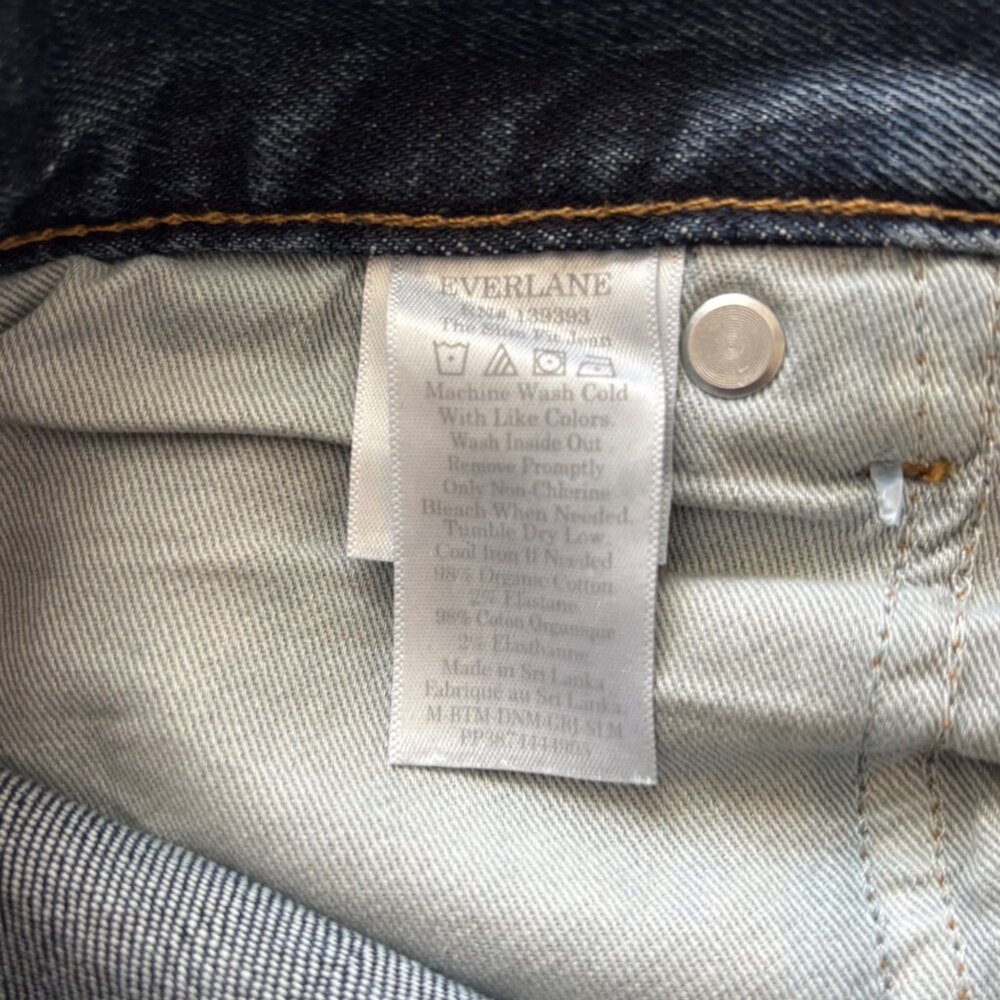 Everlane Slim Fit Jeans Men’s 33x32 Dark Wash Organic Cotton Denim - Picture 8 of 11